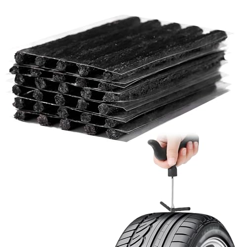 YSFER 30PCS Heavy Duty Tire Plugs, 3.66" x 0.24" Rubber Auto Tire Sealing Strip Kit for Puncture Repairs, Universal Tubeless Tyre Repair Strings for Car Light Truck Motorcycle ATV (Black)