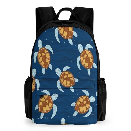 Mens Large Capacity Cute Sea Turtles Bags, Backpack Easy to Clean, Lightweight Bag for Daily Travel College Airplane Essentials