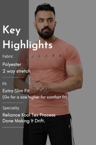 Image of FUAARK Men's Round Neck Slim fit Gym & Active wear Sports T-Shirt for Workout & Casual Wear