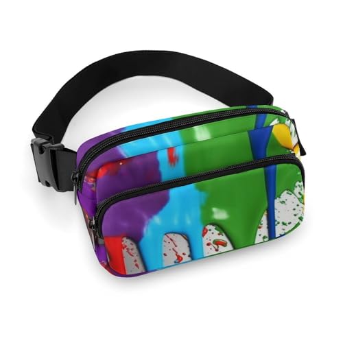Hüfttasche, wasserdicht, mit verstellbarem Gurt, Gürteltasche, Farbspritzer, Hintergrund, Bauchtasche für Damen und Herren, weiß, 20 x 13 cm, Hüfttasche, weiß, 20x13cm, Hüfttasche