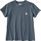 Carhartt Women's Loose Fit Heavyweight Short-Sleeve Love of Labor Graphic T-Shirt, Iron Blue, Large