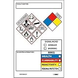 NMC Roll of 250 3.5' x 2.25' GHS Secondary Container Labels, Pressure Sensitive Stickers, GHS2265ALV