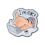 Funny Cat I'm OK Enamel Pin – Cute Cartoon Lapel Brooch for Backpack, Hat, Jacket, Bag – Unique Novelty Badge for Adults, Teens & Kids – Fashionable Accessories