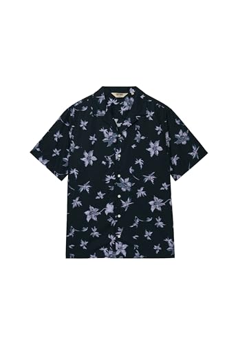 Superdry Men's Cabana Print S/S Shirt, Blue Flower, L