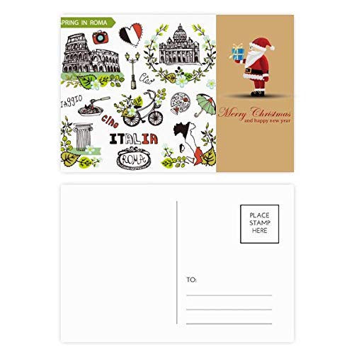 Lot de 20 cartes postales Italie Colisée Roma avec verso inscriptible pour vœux de Noël originaux