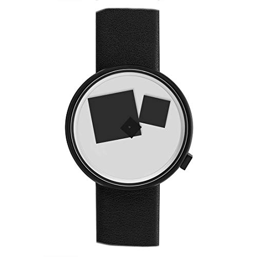 Projects Watches Bauhaus Cuarzo Acero Negro Blanc Cuir Unisex Reloj