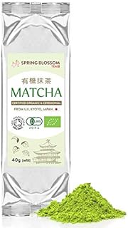 40g (Refill Pouch) ORGANIC Matcha Green Tea Powder Japanese CEREMONIAL Grade from Uji Kyoto, First Harvest Stone-Ground, Soil Association Certified, Energy & Focus Booster, Vegan Detox Superdrink