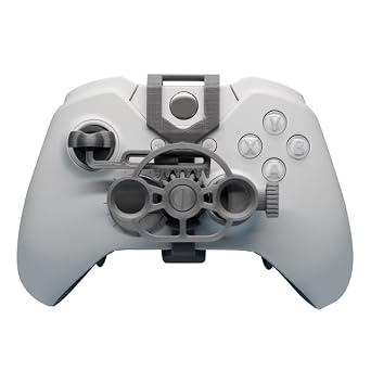 Hesupy Mini Steering Wheel for Xbox One X/S/Elite Controller, 3D Printing Mini Auxiliary Racing Wheel Replacement for Xbox One/X/S/Elite Racing Games Accessories (Silver)