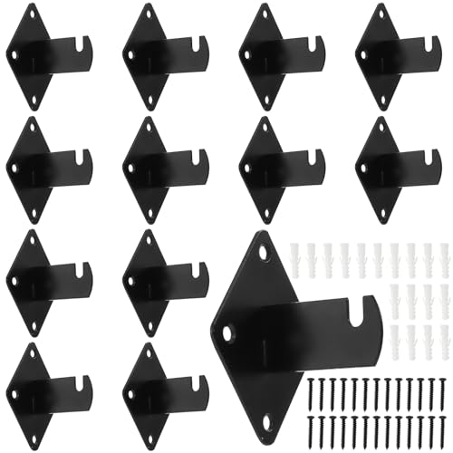 Mezchi 12 Pack Gridwall Mount Brackets with Screws, Metal Gridwall Brackets for Grid Panels, Wire Grid Wall Accessories, Display Gridwall Hooks Hangers for Shop, Office, Cloakroom Organization