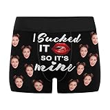 Personalized Customized Face Photo Men's Printed Boxer Shorts I Sucked It so It's Mine Special Way to Record Good Memory S
