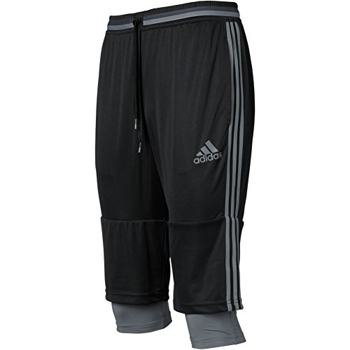 adidas Men's Soccer Condivo 16 3/4 Pants, Black/Vista Grey, X-Small