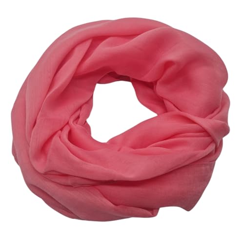 zarolo Damen Loop Schal Unifarben, leichter dünner Schlauchschal, Damen Halstuch Unifarben, Rundschal einfarbig aus leichet Viskose