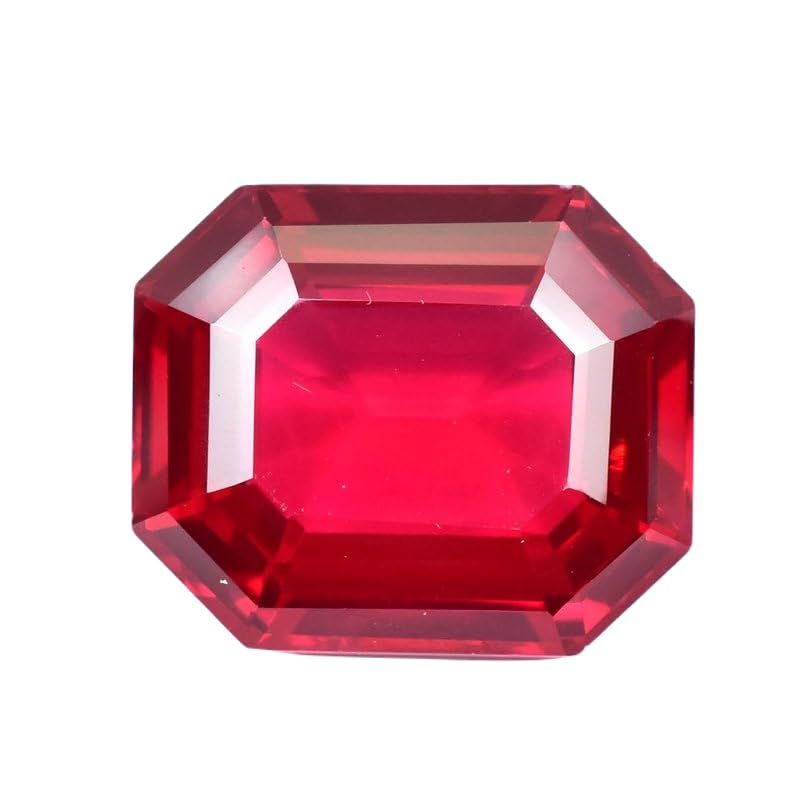 Rubis naturel 22x19 mm gemme rouge taille émeraude bricolage bague pendentif collier