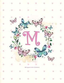 M: Monogram Initial Notebook: Monogram Initial M Notebook, Dotted Line (personalized journals for women)