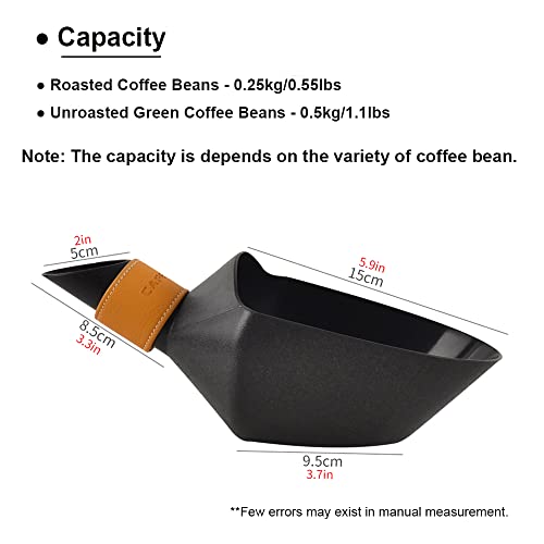 CAFEMASY Coffee Bean Scale Measure Scoop Shovel Kilo Bean Scooper (Black-Small) - Thumbnail 2