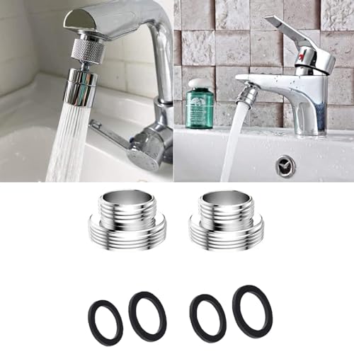 2 Stück Wasserhahn Adapter M16 auf M22, Gewindeadapter für Außengewinde M16 und M22, ideal für Steckverbinder für Küchenarmaturen, Wassersparzierung, Wasserfilter, Schläuche