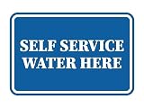 Signs ByLITA Classic Framed Self Service Water Here | Easy Installation | Elegant Design Sign (Blue) - Medium