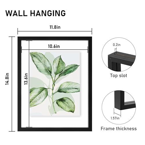 CORE ART 11x14 Floating Picture Frame,Double Plexglass Floating Frame for 8x10,5x7 Pictures,Wall or Tabletop Display,Black by CORE ART - Image 5
