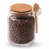 Pote de Vidro 250ml com Tampa de Cortiça e Colher Bamboo