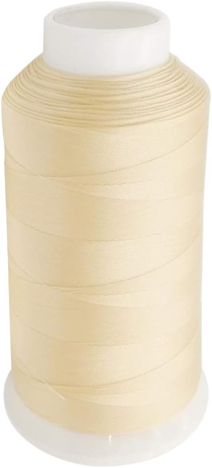 Desirable Life Bonded Nylon N66 Sewing Thread 1500 Yards Size #69 T70 210D/3 for Leather Denim Hand Machine Craft Shoe Bag Repairing Strong Heavy Duty High Temperature Resistant Waterproof (Beige)