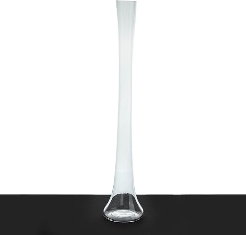 6 Clear 24" Heavy Duty Eiffel Tower Glass Vases Round Base | 24 Inches Flowers Vases for French Theme Party Event Home Decorations Cheap Bulk Supplies for Reception & Table Display