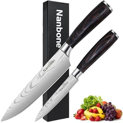 Nanbone 2 Pcs Kitchen Knife Set 8 Inch Chef Kni...