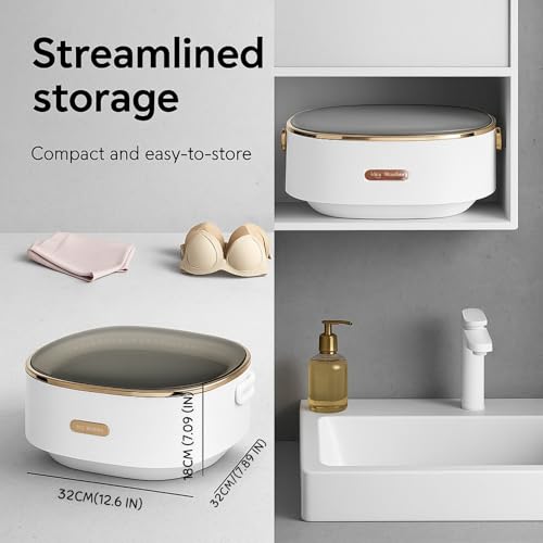 Mini lave-linge 15L portable compact gris doté de 3 programmes de lavage
