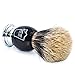 Parker Pure Badger Shaving Brush with Black & Chrome Handle + Stand | 22mm Knot for Cream or Soap | Handcrafted Wet Shaving Brush for Men | Premium Grooming Tool | Iconic Brand