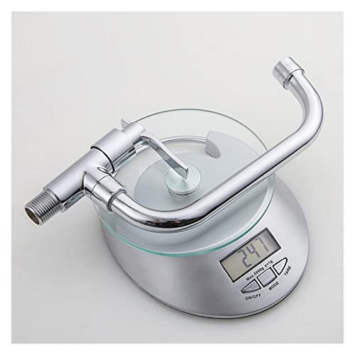 Grifo de lavabo de cobre robusto montado en pared con giro 360 6