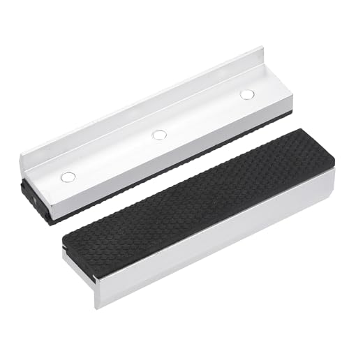 Image of uxcell 5" Aluminum Vise Jaws with Magnetic, Rubber Pads Covers for Woodworking, DIY Making, Plumbing 1 Pair
