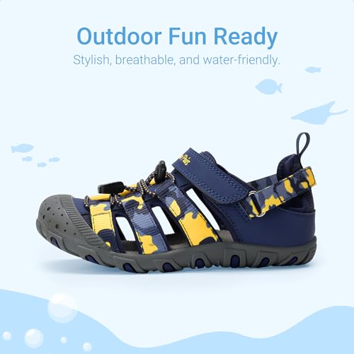 DREAM PAIRS Boys Girls Athletic Sport Sandals,Size 1 Little Kid,Navy by DREAM PAIRS - Used condition - Image 5