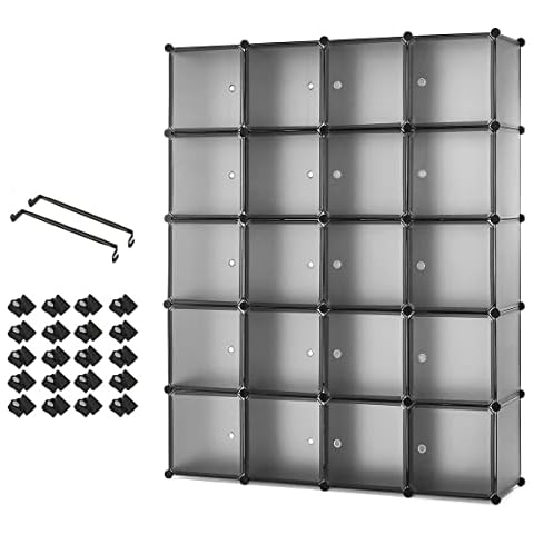 Meerveil Kleiderschrank, Steckregal Kunststoff, Garderobe Schrank Steckregalsystem Cover