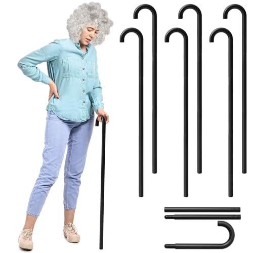 Threlaco 6 Pcs Dance Walking Canes, 35 Inches Theatrical Canes, Plastic Magic Wand, 100 Days, 1920s Costume Accessories, Magician Acts, Awards Night, Costumes and Stage Performances