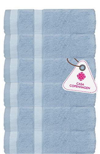 Casa Copenhagen Solitaire Set de 6 Serviettes de Toilette (Hand Towel) Ciel manière Cover