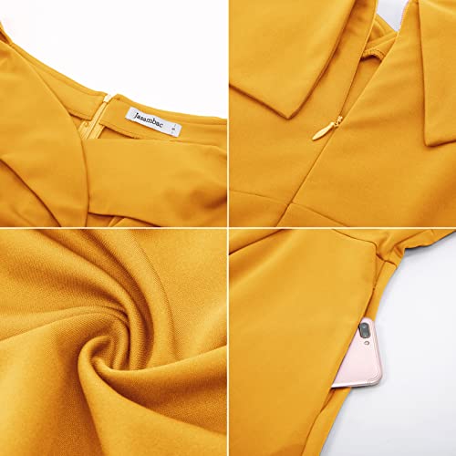 Jasambac Dresses For Women Party Wedding Elegant High Low Off The Shoulder Cocktail Dresses Yellow Xl #TOP4