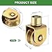 uxcell 2.3 Inch Sliding Gate Wheels, 4Pcs 360-Degree Rotatable V Groove Caster Pulley Block with Bracket for Track Rail Sliding Gate Industrial Machine, Gold