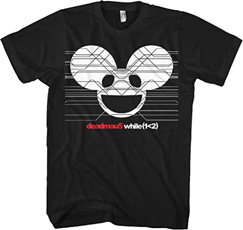 Deadmau5 While(1<2) Black Adult T-Shirt (Small, Black)