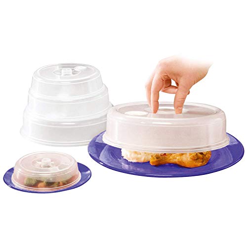 5 Piece Microwave Food Plate Ventilated Covers | BPA Free | Vented Splatter Guard Cover | 115-225mm