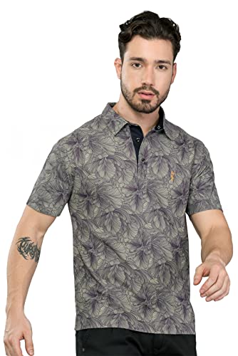 Image of STELLERS Men's Premium Printed Polo T-Shirt | Wrinkle Free | Quick Dry | Breathable | Stretchable | Regular Fit
