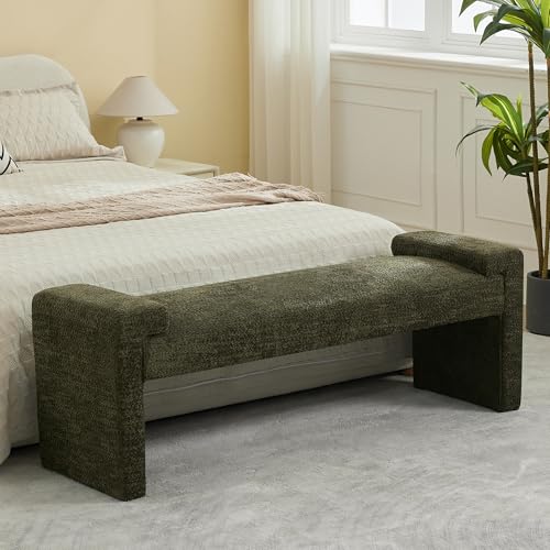 WUTUTUEE 58.7" End of Bed Bench Upholstered Modern Bedroom Bench