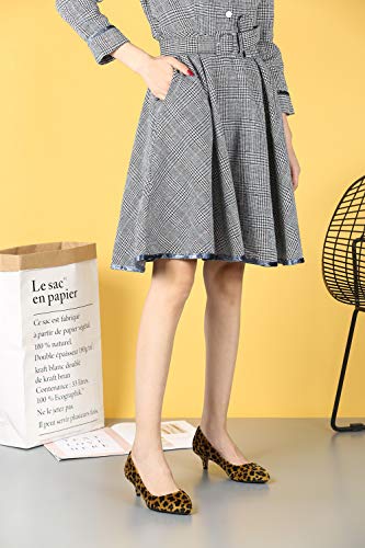 Image of MAIERNISI JESSI Unisex Men's Women's Pointed Toe Kitten Heel Pumps, 2 Inch Low Heel Office Dress Shoes