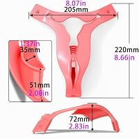 Sissy Peniskäfig aus Silikon mit Urinauslass und Belt Chastity Cage Männer Sexspielzeug Keuschheitsgürtel mit Schloss zur Fesselung des Penis Pink Atmungsaktiver Keuschheitskäfig (Pink) – Ansicht 4