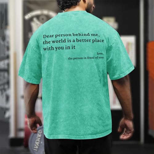 Image of Dear Person Behind Me Shirt You are Enough Tshirts for Men Oversized Inspirational Positive Tees Vintage Graphic Tops