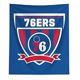 Northwest NBA Philadelphia 76ers Allegiance Personalized Printed Wall Hanging Tapestry, Woven Polyester Fabric, Decorative Fan Art for Bedroom Office Living Room, 50 x 60 Inch