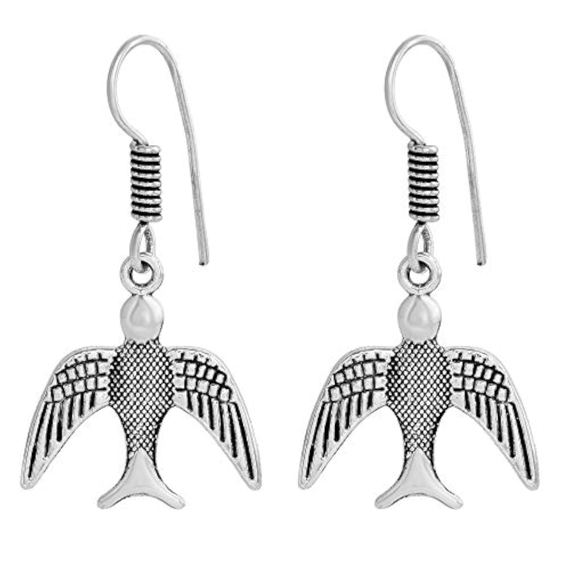 Brass Eagle Bird Drop Dangle Earrings