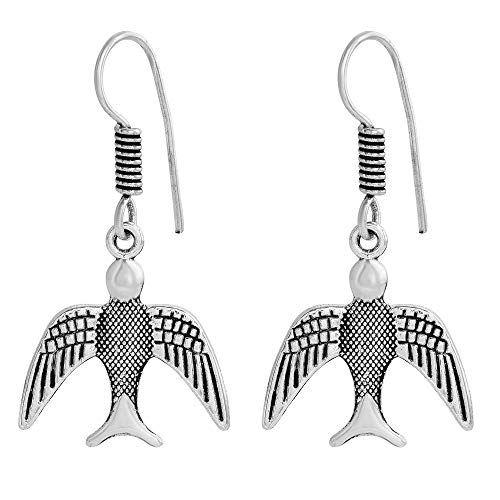 Brass Eagle Bird Drop Dangle Earrings
