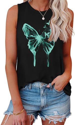 Image of Womens Tank Tops Summer Casual Sleeveless Top Loose Fit Basic Tunic Shirts