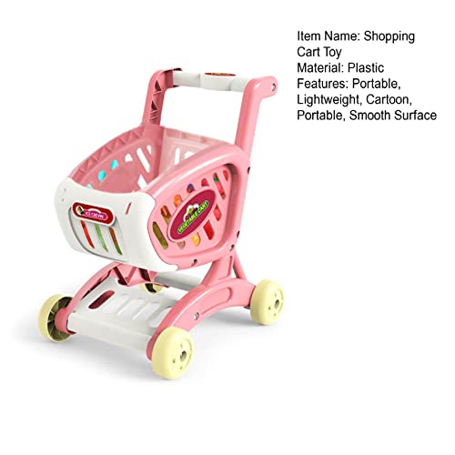 Galand Shopping Cart Toy Kids Supermarket Push Trolley Education Play House Toy Rounded Corner For Entertainment Pink #TOP2