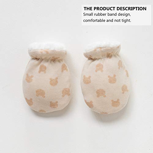 NUOBESTY 4 Pares de Luvas Anti-Riscos para Bebês Proteção para Recém-Nascidos Luvas de Algodão para