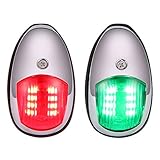 Boat navigation Lights Sunsbell Stern Lights for Boats, 2Pack Marine LED Boat Lights Bow and Stern, Navigation Lights for Boats, for Pontoon Skiff Boat Pontoon Yacht Vessel (Red and Green)
